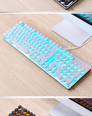 Unlock Your Gaming Potential with the Wired Gaming Retro Punk Luminous Keyboard